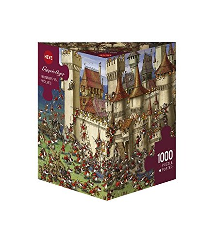 1000 pc Triangular, Francois Ruyer, Bunnies vs. Wolves, 1000