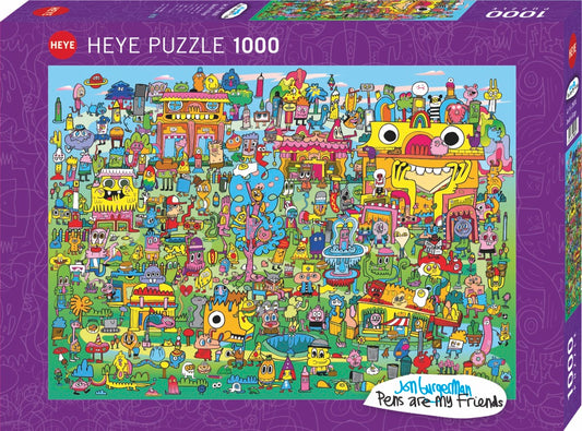 1000pcs, Doodle Village, Burgerman