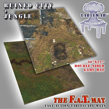 F.A.T. Battlemats Ruined City/Jungle 30"x22" (Double Sided)