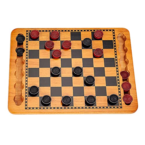Wooden Checkers Set w 17" Board