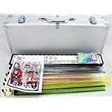 American/Western Mah jong Set with 166 Ivory Tiles, Racks, and 4 Color Pushers in a Silver Aluminum case