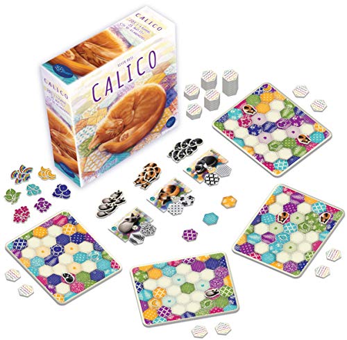 Alderac Entertainment Group (AEG) Calico Board Game, Award Winning Strategy Game, Sew Your Quilt to Score Points, Family Fun, Easy to Learn, Solo Play, Ages 8+, 1-4 Players, 30-45 Min, FlatOut Games