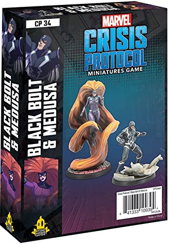 Marvel Crisis: Protocol– Black Bolt & Medusa| Marvel Miniatures Game | Strategy Game for Teens and Adults | Ages 14+ |for 2+ Players | Average Playtime 45 Minutes | Made by Atomic Mass Games