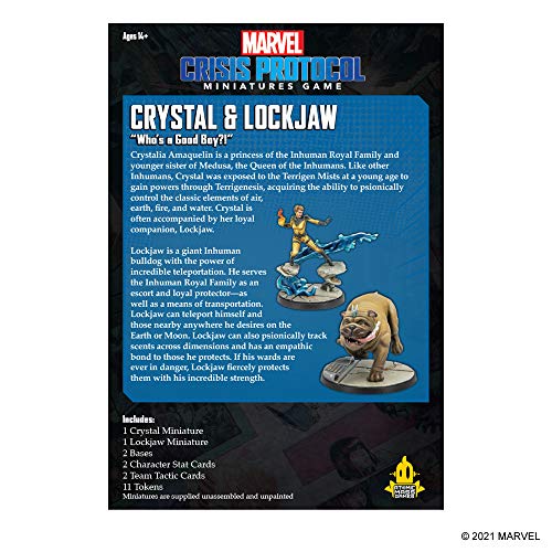 Marvel Crisis: Protocol– Crystal & Lockjaw| Marvel Miniatures Game | Strategy Game for Teens and Adults | Ages 14+ |for 2+ Players | Average Playtime 45 Minutes | Made by Atomic Mass Games