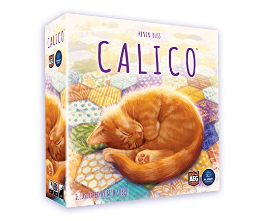 Alderac Entertainment Group (AEG) Calico Board Game, Award Winning Strategy Game, Sew Your Quilt to Score Points, Family Fun, Easy to Learn, Solo Play, Ages 8+, 1-4 Players, 30-45 Min, FlatOut Games