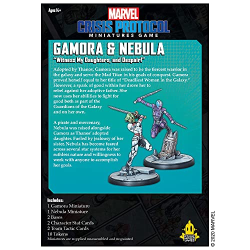 Marvel Crisis Protocol: Gamora and Nebula - Marvel Miniatures Game - Strategy Game for Teens and Adults - Ages 14+ - for 2 Players - Average Playtime 45 Minutes - Made by Atomic Mass Games