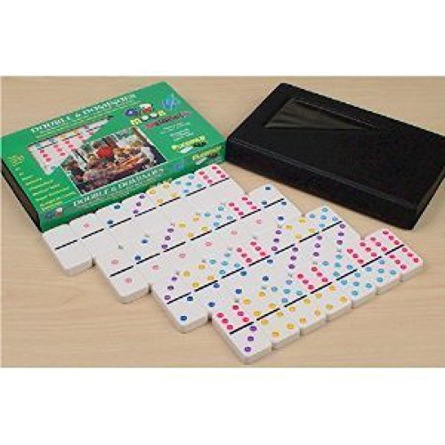 Professional Size D6 Dominoes, Colored Dots