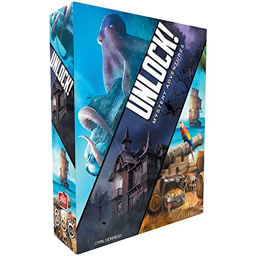 UNLOCK! Mystery Adventures Card Game | Escape Room Games for Adults and Kids | Mystery Games for Family Game Night | Ages 10 and up | 1-6 Players | Average Playtime 1 Hour | Made by Space Cowboys