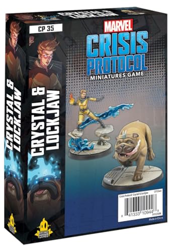 Marvel Crisis: Protocol– Crystal & Lockjaw| Marvel Miniatures Game | Strategy Game for Teens and Adults | Ages 14+ |for 2+ Players | Average Playtime 45 Minutes | Made by Atomic Mass Games