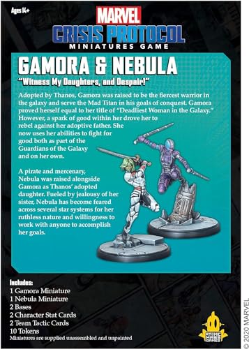 Marvel Crisis Protocol: Gamora and Nebula - Marvel Miniatures Game - Strategy Game for Teens and Adults - Ages 14+ - for 2 Players - Average Playtime 45 Minutes - Made by Atomic Mass Games