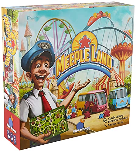 Blue Orange Meeple Land Board Game- Family or Adult Strategy Board Game for 2 to 4 Players. Recommended for Ages 10 & Up