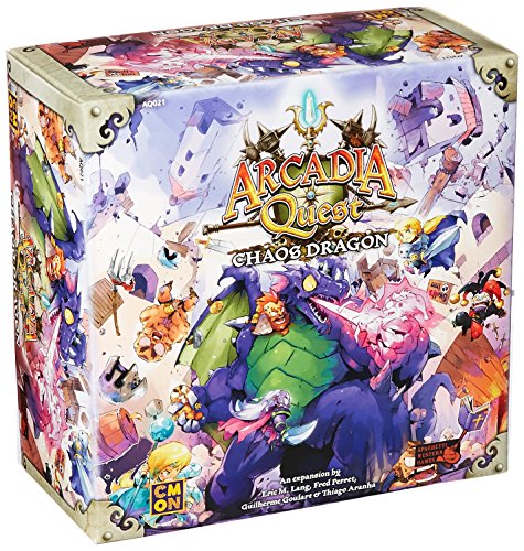 CMON Arcadia Quest Chaos Dragon Board Game Expansion | Strategy Game | Fantasy Adventure Game with Miniatures for Adults and Teens | Ages 14+ | 2-4 Players | Average Playtime 45 Minutes | Made by CMON