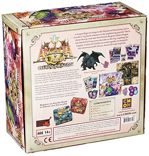 CMON Arcadia Quest Chaos Dragon Board Game Expansion | Strategy Game | Fantasy Adventure Game with Miniatures for Adults and Teens | Ages 14+ | 2-4 Players | Average Playtime 45 Minutes | Made by CMON